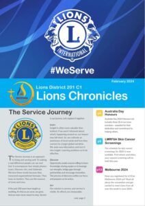Lions Chronicles 201C1 February 2024 newsletter cover